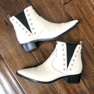 Marc Fisher LTD Yente Chelsea Boot White Leather 7